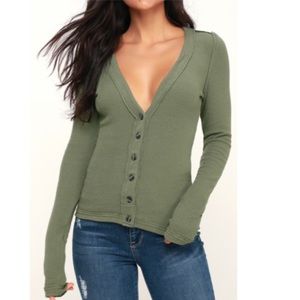 Free People call me cardi olive green cardigan